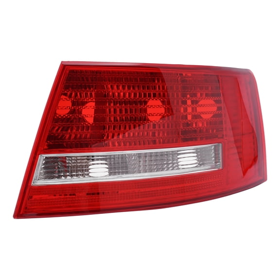 2005-2008 Audi A6 & Audi A6 Quattro Left & Right Outer Tail Lights, Red/Clear PMMA Acrylic, Halogen Signal Stat Lights, Direct Replacement