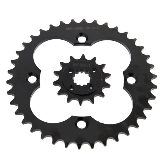 2005-2008 Honda TRX400EX 400EX 14 Tooth Front & 38 Tooth Rear Black Sprocket