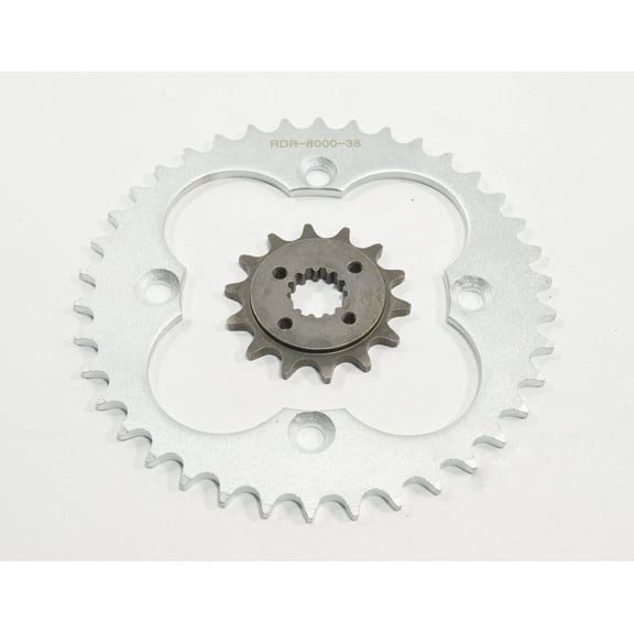 2005-2008 Honda TRX400EX 400EX 14 Tooth Front & 38 Tooth Rear Silver Sprocket