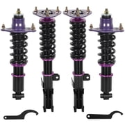 Epartsgogo Adjustable Lowering Spring Coilover Sleeves Kit For Toyota Corolla 1993-1997 – Silver/Black 4pcs