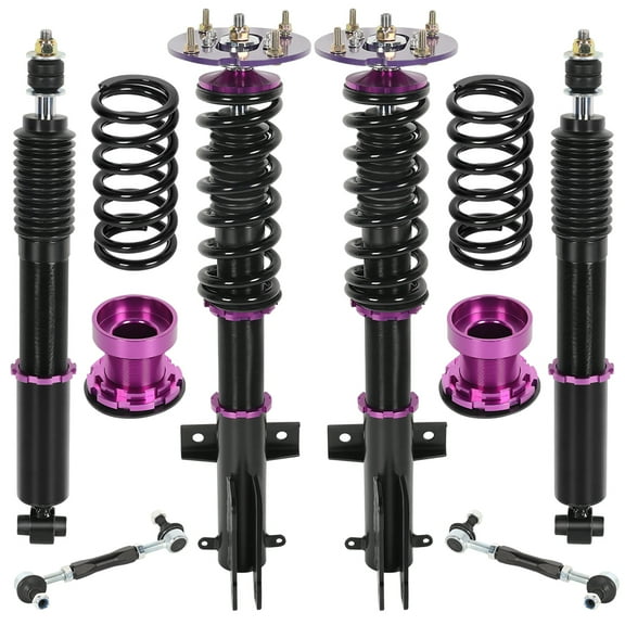 SPEEDWOW Coilovers Kits for 2005-2012 Ford Mustang, 24 Levels Damper Adjustable Coilovers Suspension Kit Shock Absorbers Struts Coilover Lowering Kit,Purple