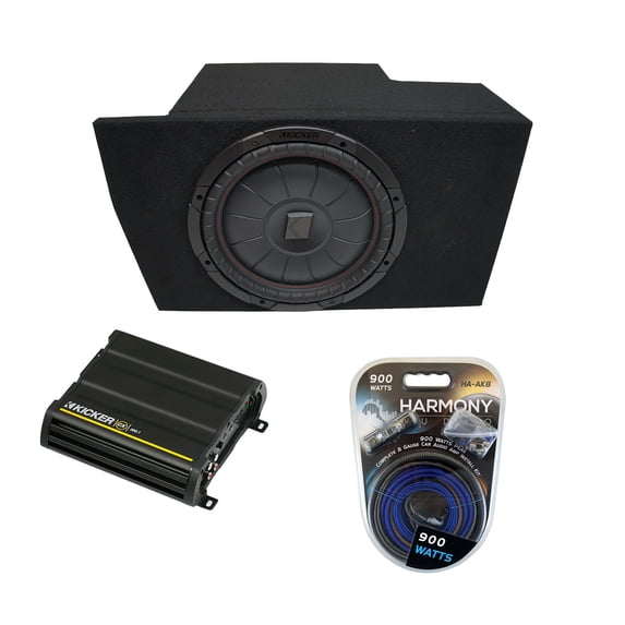 2005-2014 Ford Mustang Coupe Kicker CompVT CVT10 Single 10 Sub Box & CX300.1 Amp - Factory Certified