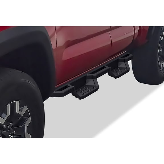 APS Black Square Tube Drop Nerf Bars Fit 05-23 Toyota Tacoma Access Rocker Mount
