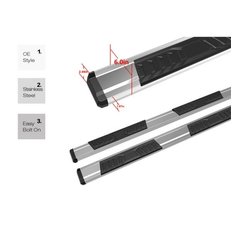 2005-2022 Nissan Frontier Crew Cab Stainless Steel + PE Step Area Polish Finish OE Style Side Step Running Board-S Series