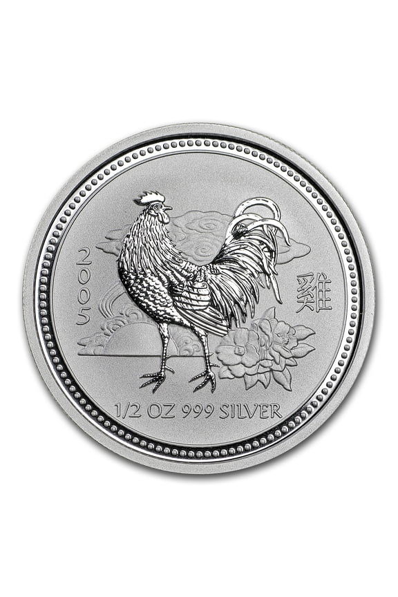 2005 Australia 1/2 oz Silver Year of the Rooster BU (Series I)