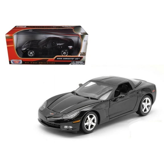 2005 Chevrolet Corvette C6 Coupe Black 1/24 Diecast Model Car by Motormax