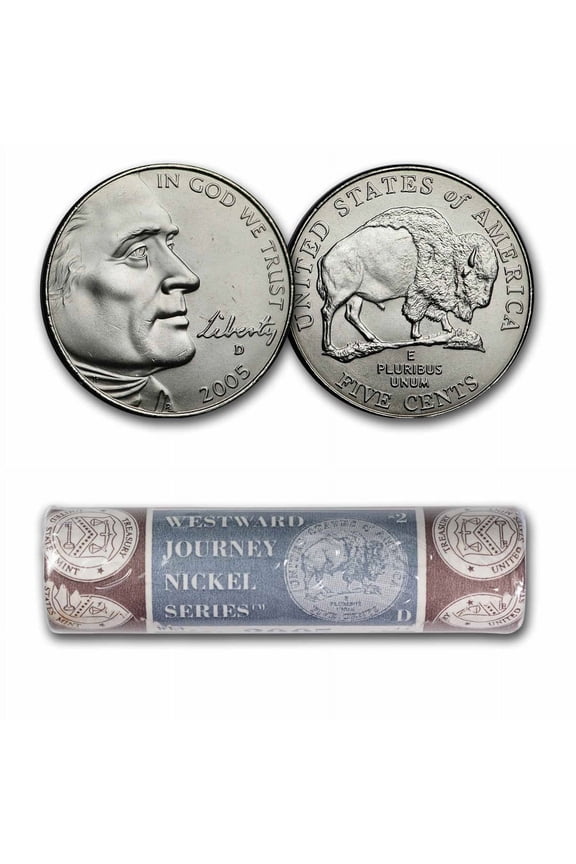 2005-D American Bison Nickel 40-coin Mint Wrapped Roll BU