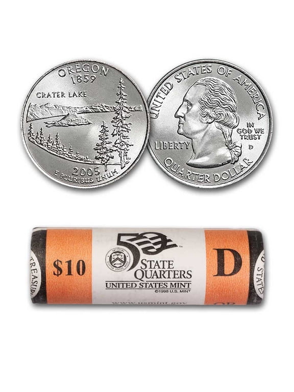 2005-D Oregon Statehood Quarter 40-Coin Mint Wrapped Roll BU