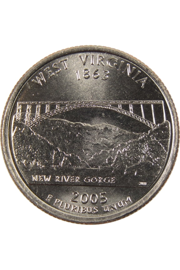2005 D West Virginia State Quarter BU Uncirculated Clad 25c Coin