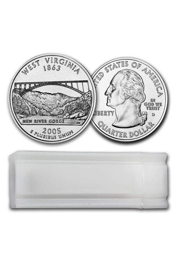2005-D West Virginia Statehood Quarter 40-Coin Roll BU