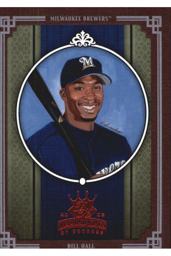 2005 Diamond Kings Framed Red #127 Bill Hall MLB Baseball Trading Card