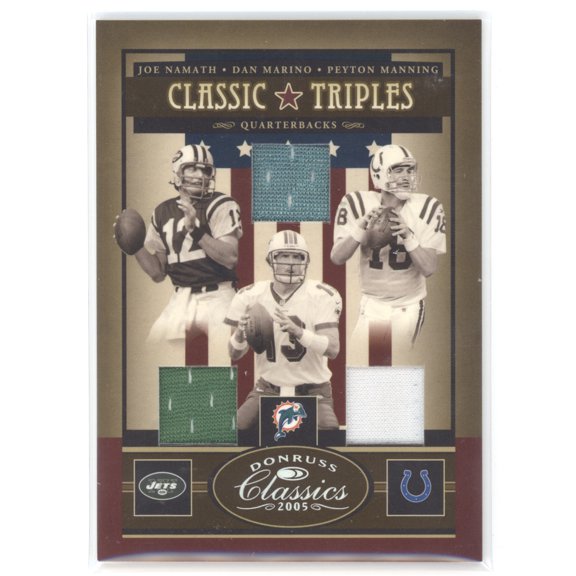 2005 Donruss Classics Joe Namath Dan Marino Peyton Manning #CT-5 Classic Triples /50