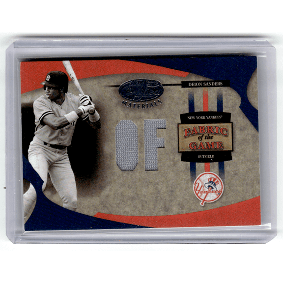2005 Donruss Leaf Certified Materials Fabric of the Game Deion Sanders #FG-27 Fabric of the Game /50 Game-worn jersey