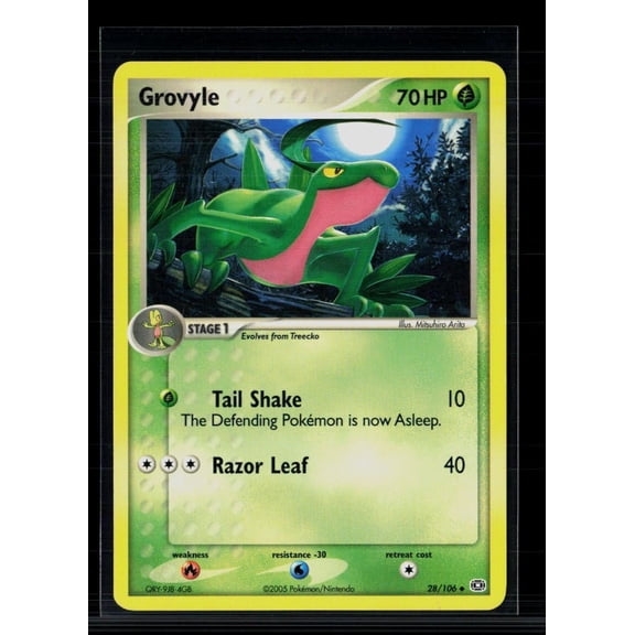 2005 EX Emerald Grovyle Uncommon #28/106 Lightly Played Pokemon Card English Nintendo
