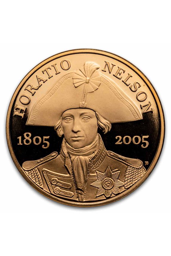 2005 Great Britain Gold 5 Pounds Horatio Nelson Proof Box & COA