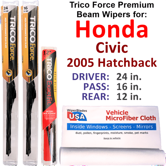 2005 Honda Civic Performance Beam Wipers (Set of 3) w/Rear Wiper