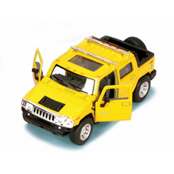 2005 Hummer H2 SUT Pickup Truck, Yellow - Kinsmart 5097D - 1/40 scale Diecast Model Toy Car (Brand New, but NOT IN BOX)