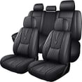 thumbnail image 1 of 2005 for JEEP LIBERTY LIMITED Car Seat Cover, Black Car Seat Covers, PU Leather 5 Piece Full Set With Lumbar Support Beautify Interior, Give Your Interior a New Look, 1 of 9