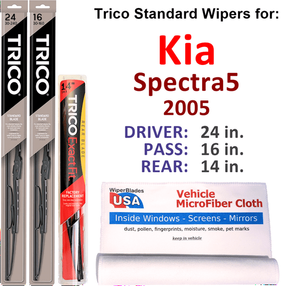 2005 Kia Spectra5 Wiper Blades (Set of 3) w/Rear Wiper