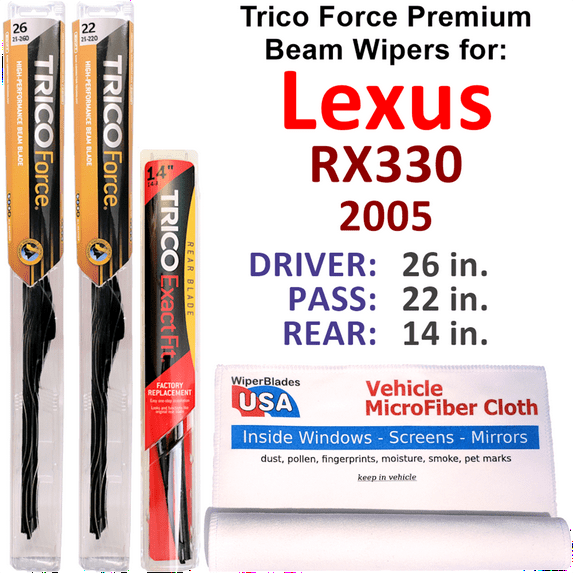 2005 Lexus RX330 Performance Beam Wipers (Set of 3) w/Rear Wiper