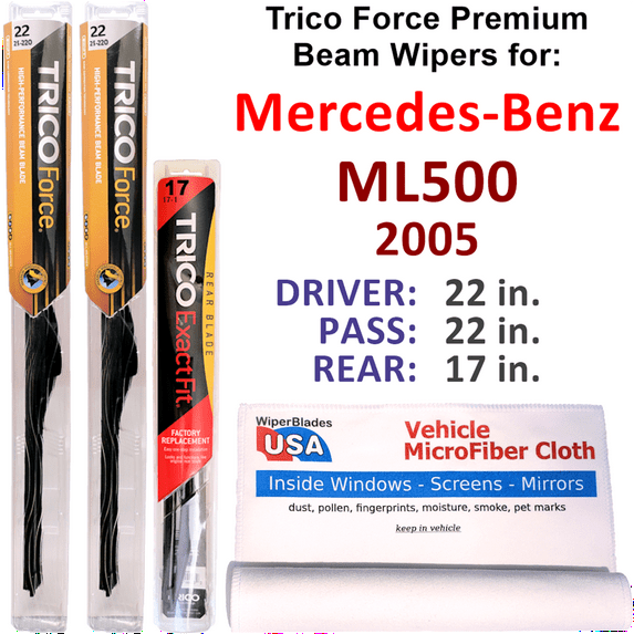 2005 Mercedes-Benz ML500 Performance Beam Wipers (Set of 3) w/Rear Wiper