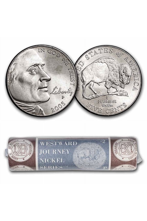 2005-P American Bison Nickel 40-coin Mint Wrapped Roll BU