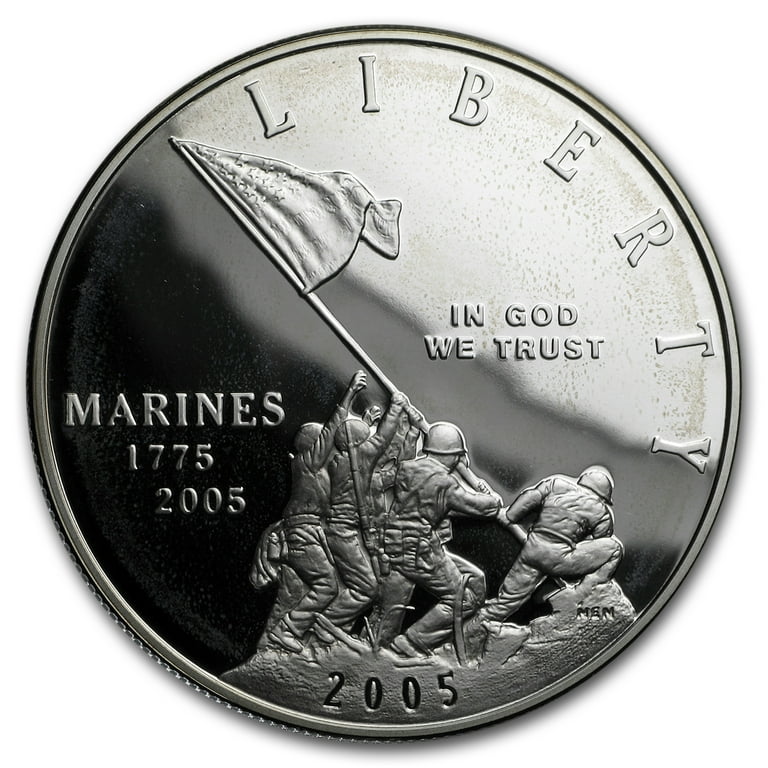 2005-P Marine Corps 230th Anniv $1 Silver Commem Proof (Box