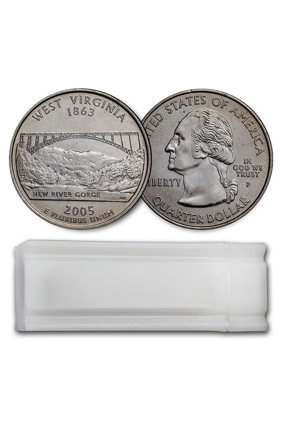 2005-P West Virginia Statehood Quarter 40-Coin Roll BU