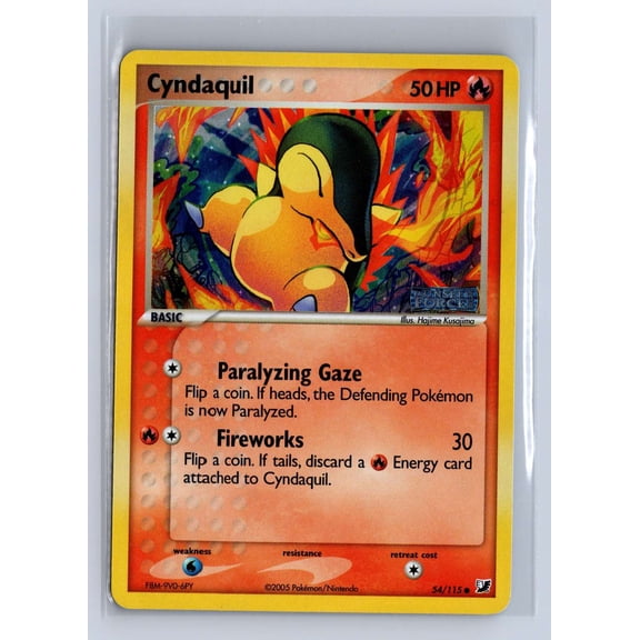 2005 Pokemon EX Unseen Forces Reverse Holo Cyndaquil Holo #54/115 Trading Card