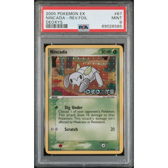 2005 Pokemon Ex Deoxys Reverse Holo Nincada #67 PSA 9
