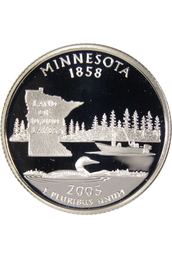 2005 S Minnesota State Quarter Silver Proof 25c Coin