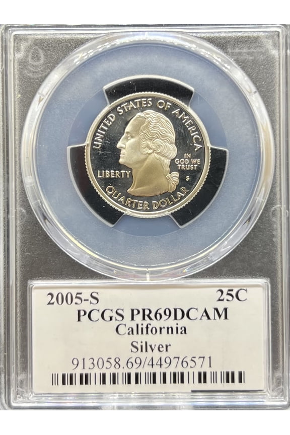 2005-S Silver Statehood Quarters California PR69DCAM PCGS (PA44976571)