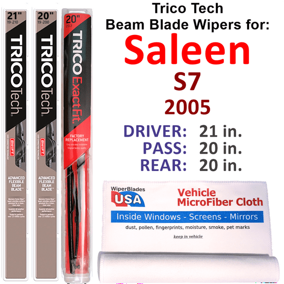 2005 Saleen S7 Beam Blade Wipers (Set of 3) w/Rear Wiper