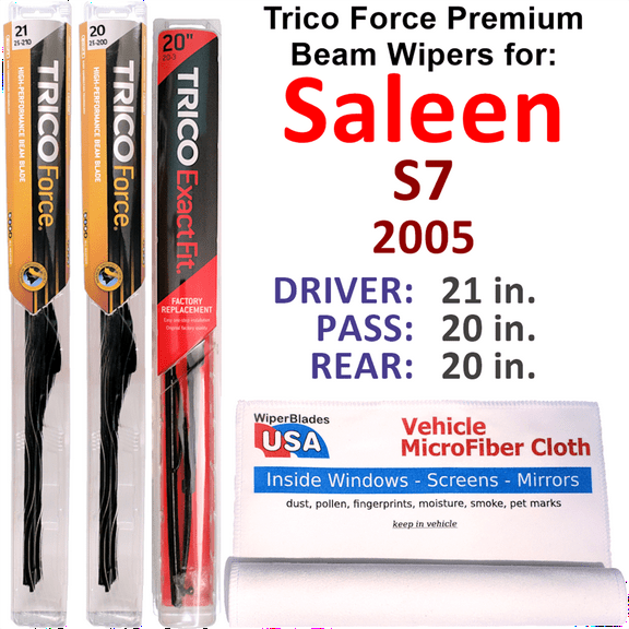 2005 Saleen S7 Performance Beam Wipers (Set of 3) w/Rear Wiper