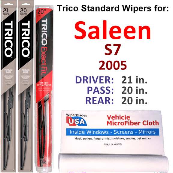2005 Saleen S7 Wiper Blades (Set of 3) w/Rear Wiper