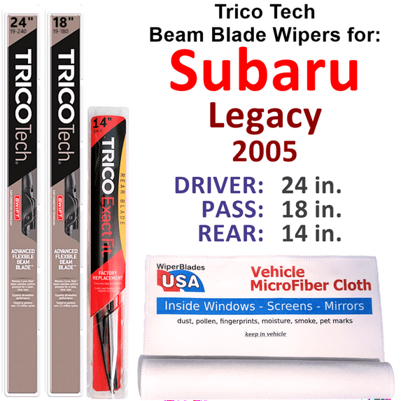 2005 Subaru Legacy Beam Blade Wipers (Set of 3) w/Rear Wiper