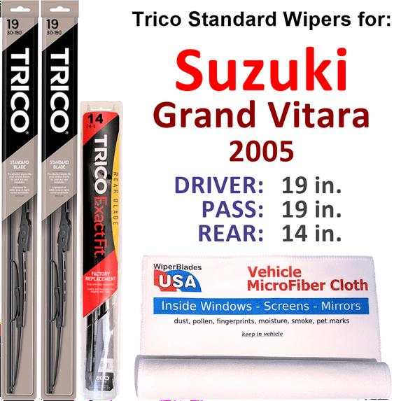 2005 Suzuki Grand Vitara Wiper Blades (Set of 3) w/Rear Wiper