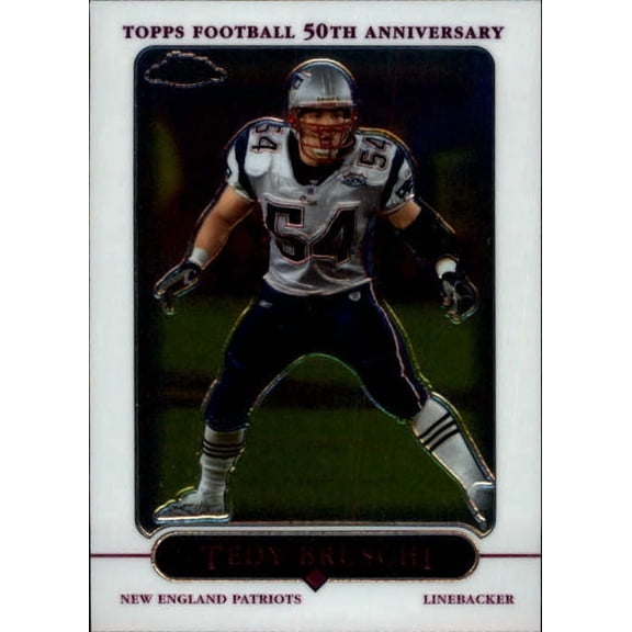 2005 Topps Chrome #37 Tedy Bruschi NFL Football Trading Card New England Patriots
