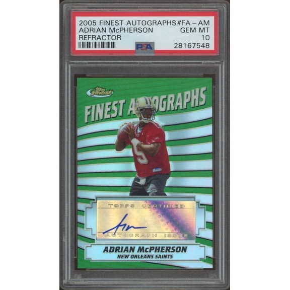2005 Topps Finest Finest Autographs Refractor Adrian McPherson #FA-AM PSA 10