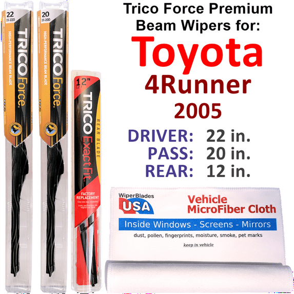 2005 Toyota 4Runner Performance Beam Wipers (Set of 3) w/Rear Wiper