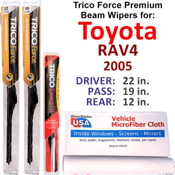 2005 Toyota RAV4 Performance Beam Wipers (Set of 3) w/Rear Wiper