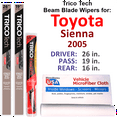 thumbnail image 1 of 2005 Toyota Sienna Beam Blade Wipers (Set of 3) w/Rear Wiper, 1 of 3