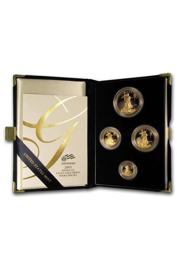 2005-W 4-Coin Proof American Gold Eagle Set (w/Box & COA)