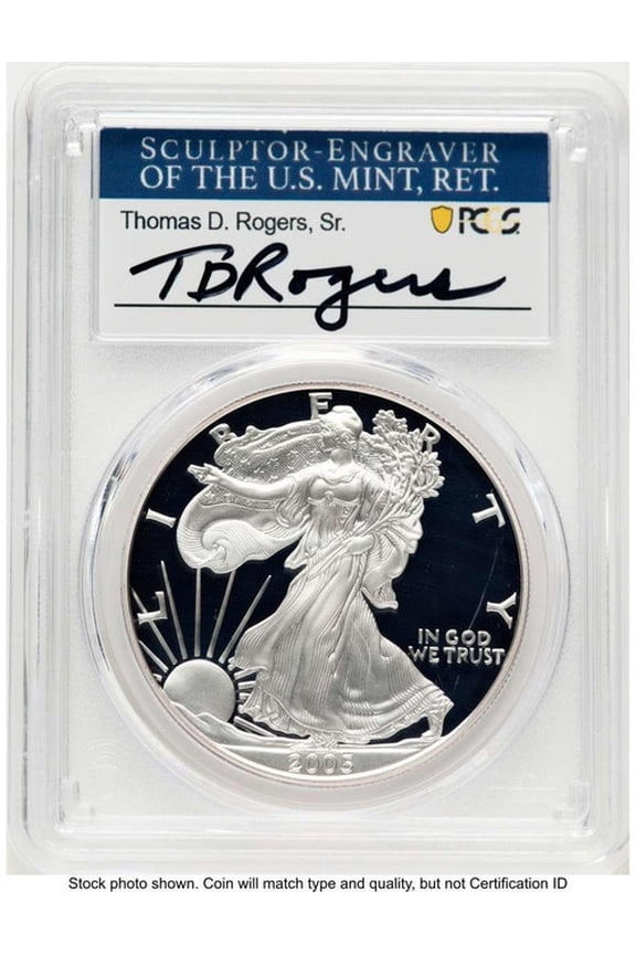 2005-W S$1 Proof American Silver Eagle Coin PCGS PR70 DCAM - HAT781017136