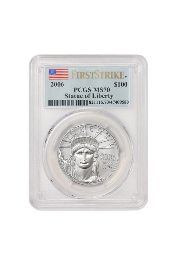 2006 $100 Platinum Eagle PCGS MS70 First Strike Flag U.S. Mint Coin