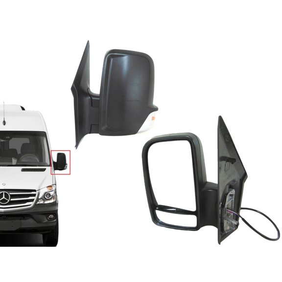 2006 2007 2008 2009 2010 2011 2012 2013 2014 2015 2016 2017 2018 Compatible With Mercedes Benz Sprinter 2500 3500 Front Door Left Driver Side Rear View Mirror Short Arm Power Heated Signal