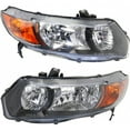 thumbnail image 1 of For 2006-2007 Honda Civic Headlight Driver and Passenger Side DOT Certified w/ Bulbs HO2518111 HO2519111 - Replaces 33151-SVA-A01, 33101-SVA-A02 ;for Coupe, 1 of 4