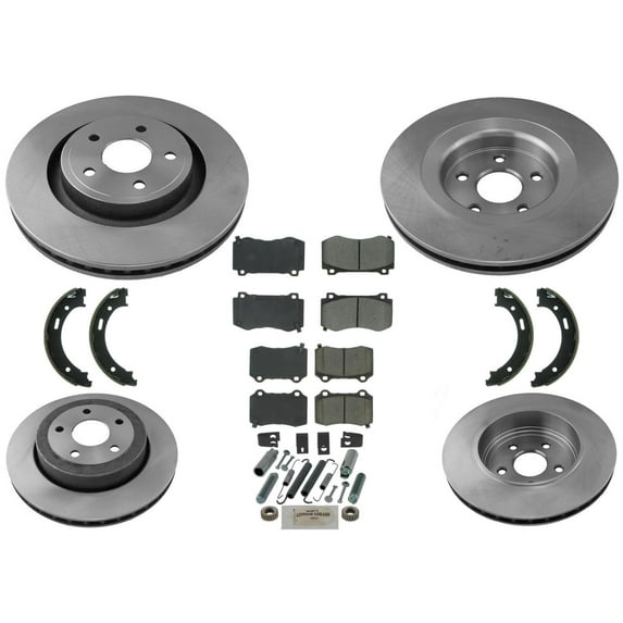 2006-2010 for Jeep for Grand for Cherokee SRT8 Brake Disc Pads & Rotor Kit - Vented, Ceramic, D3EA Certified