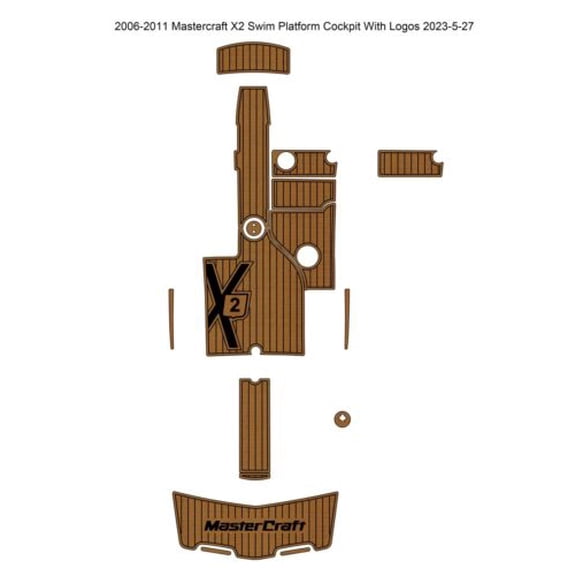 2006-2011 Mastercraft X2 Swim Platform Cockpit Pad Boat EVA Foam Teak Floor Mat