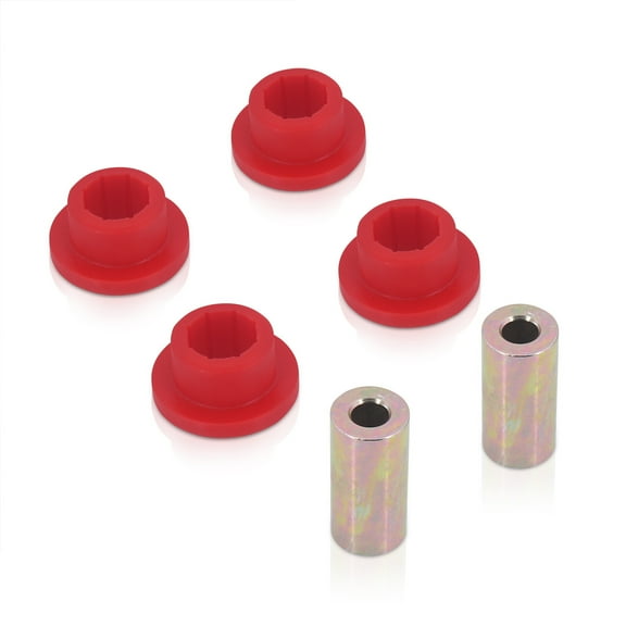 For 2006-2014 Volkswagen Golf GTI Rabbit R32 Jetta / Audi A3 TT 2-Piece Front Lower Inner Control Arm Solid Polyurethane Bushings Kit (Red) - VW VAG Mk5 Mk6